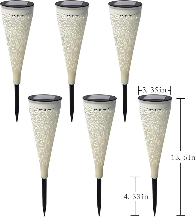 6 Pack Solar Lights Outdoor Garden Decorative Mandala Solar Garden Lights wit...