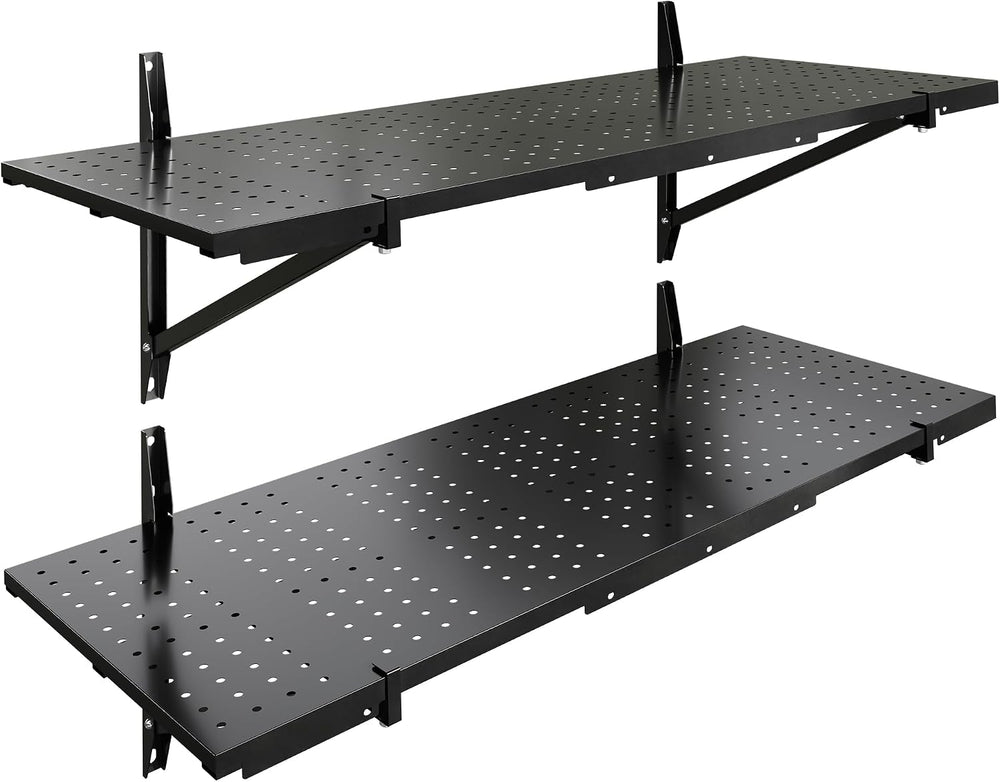 FLEXIMOUNTS 2-Pack 1x3ft Wall Mounted Garage Shelving, 14x34-inch