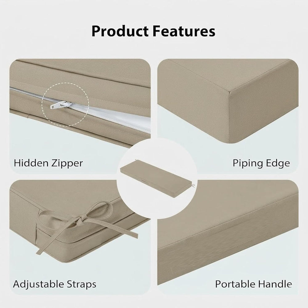 41-inch Outdoor Foam Bench Cushion with Ties