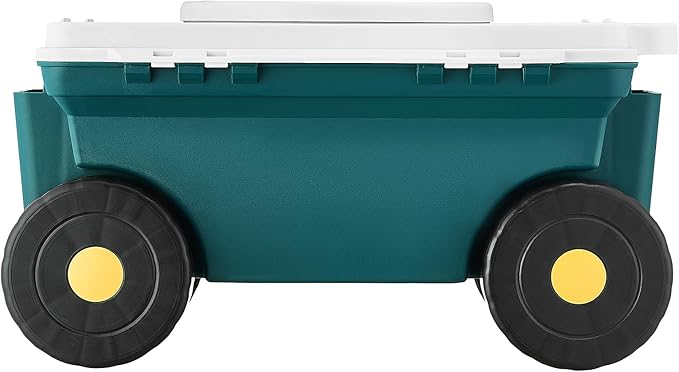 VEVOR Garden Scooter with Seat, 2 in 1 Rolling Garden Cart with Storage Bin, ...