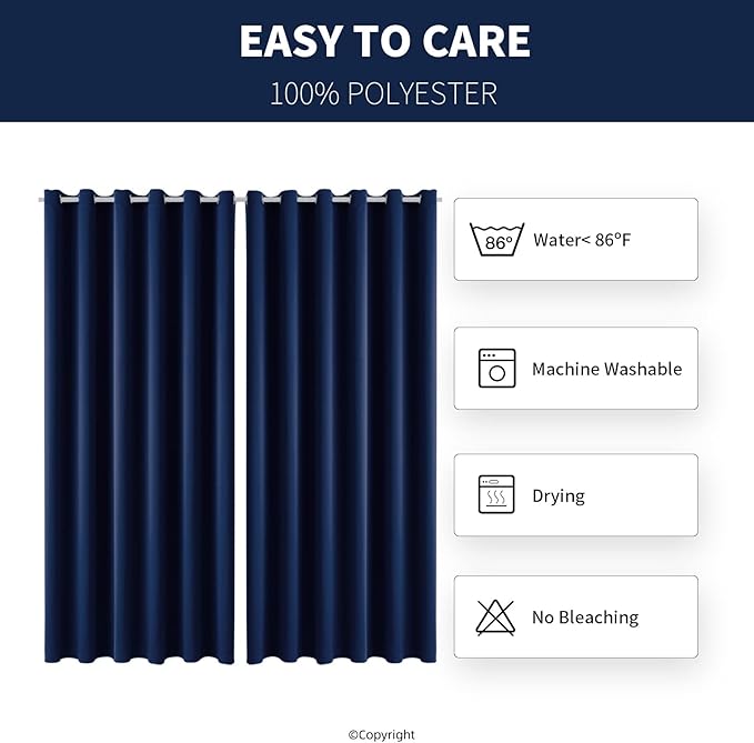 Outdoor Indoor Curtains W84 x L108 for Patio - Weather-resistant Window Panel...