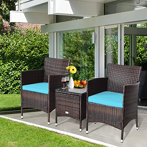 KOTEK 3 Piece Patio Furniture Set, Blue
