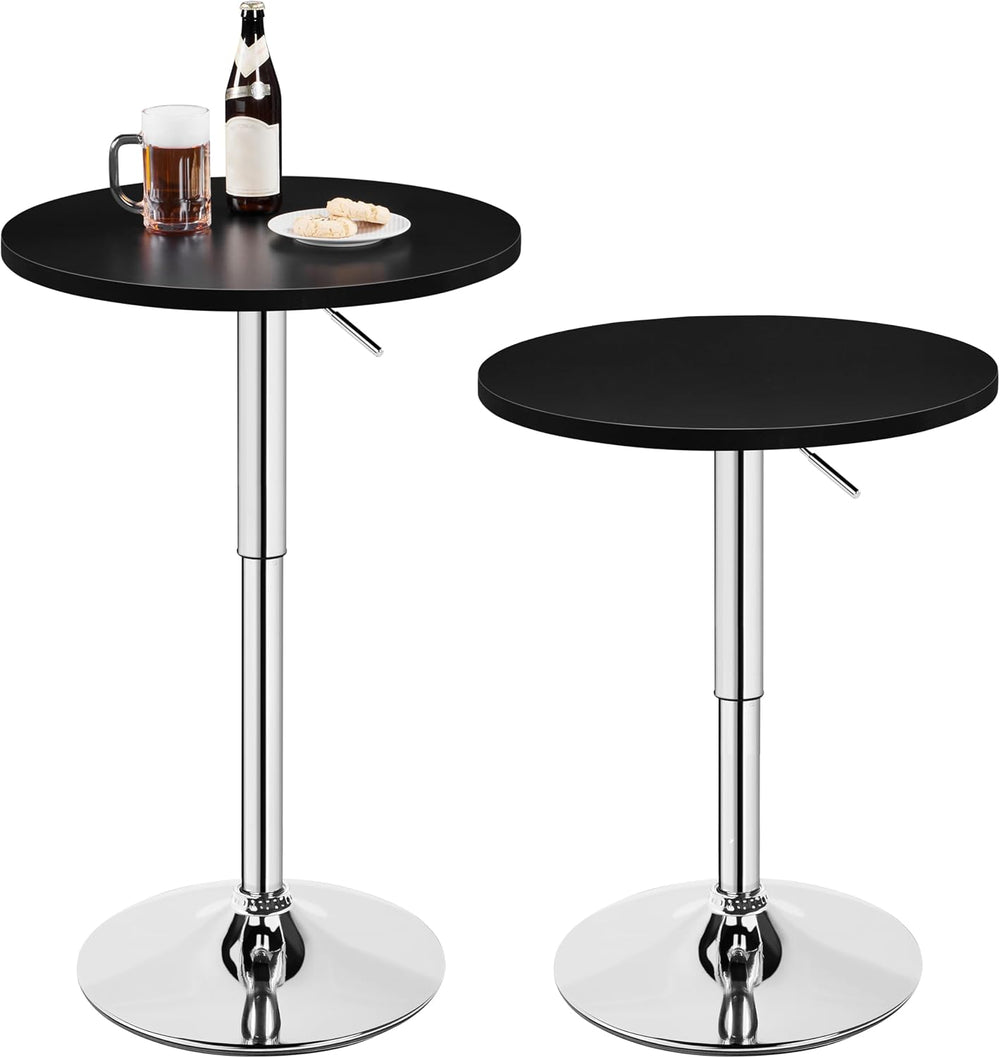 Topeakmart Modern Round Bar Table Adjustable Bistro Pub Counter Swivel Cafe T...