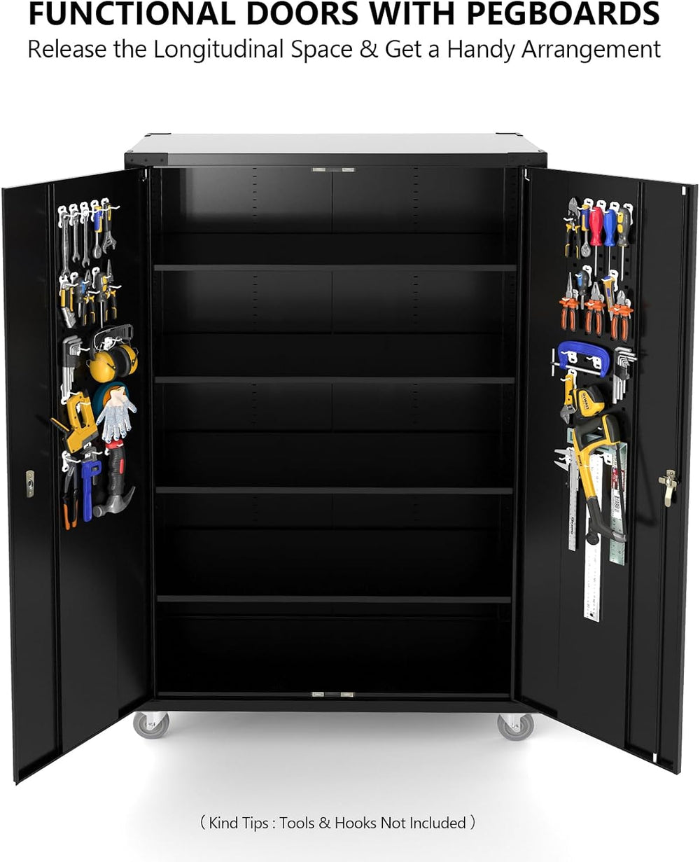 VINGLI Upgraded Wide & Deep Garage Storage Cabinet, Metal Storage Cabinet...