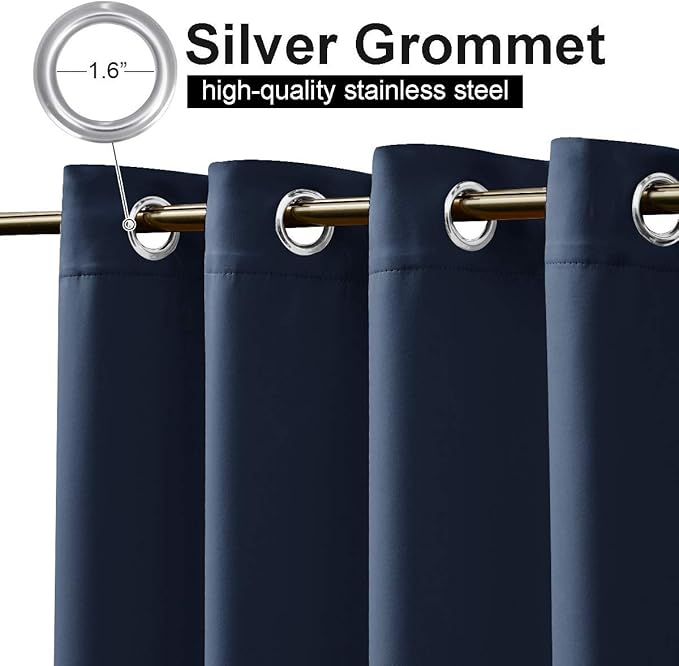 NICETOWN 2 Panels Outdoor Curtains for Patio Waterproof, Rustproof Top and Bo...