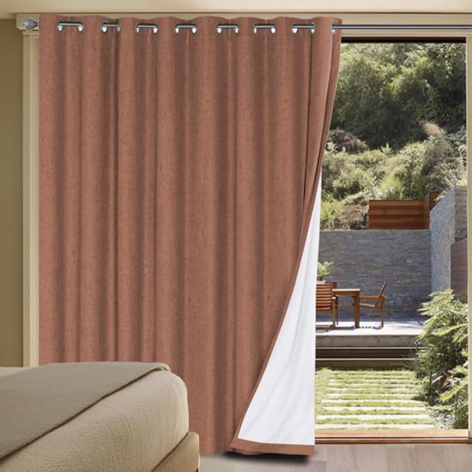 H.VERSAILTEX Linen Blackout Curtains Durable Thick Textured Linen Look 100% B...