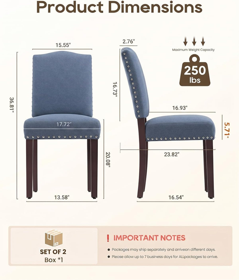 Upholstered Dining Chairs Set of 6 with Thickened Seat Cushion