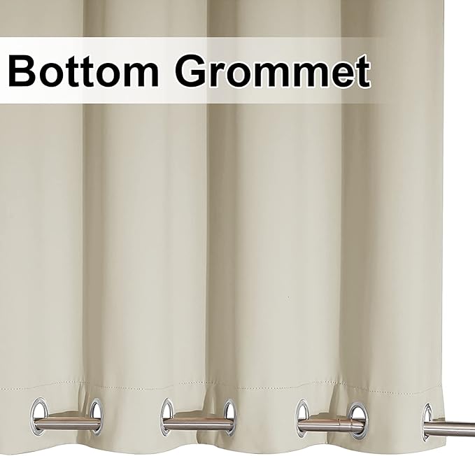 NICETOWN 2 Panels Beige Outdoor Curtains for Patio Waterproof, Sunlight Block...
