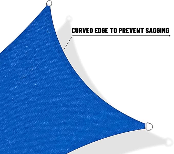 SUNNY GUARD Sun Shade Sail 7' X 13' Rectangle Blue UV Block Sunshade ...