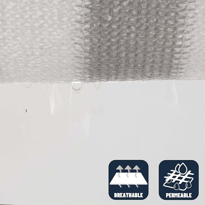 SUNNY GUARD Sun Shade Sail 8' x 10' Rectangle Grey-White UV Block Sun...