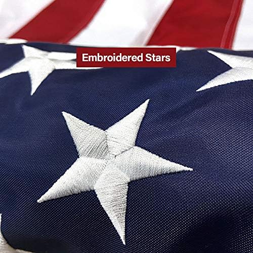 American Flag 5x8 FT Embroidered Stars, Sewn Stripes, Brass Grommets Polyeste...