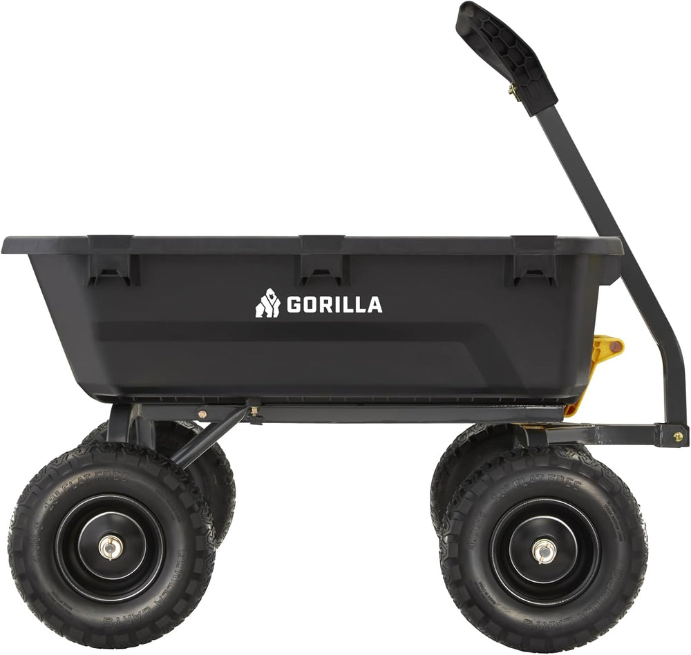 Gorilla Carts Dump Garden Cart, 7 Cu Ft,1200 lb Capacity, No-Flat Tires