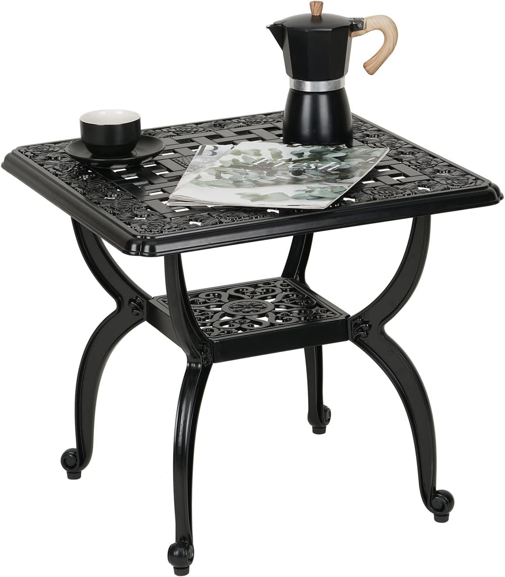 YKSY&YKSY Jardin DE Centennial Cast Aluminum Outdoor Side Table,Anti-Rust...