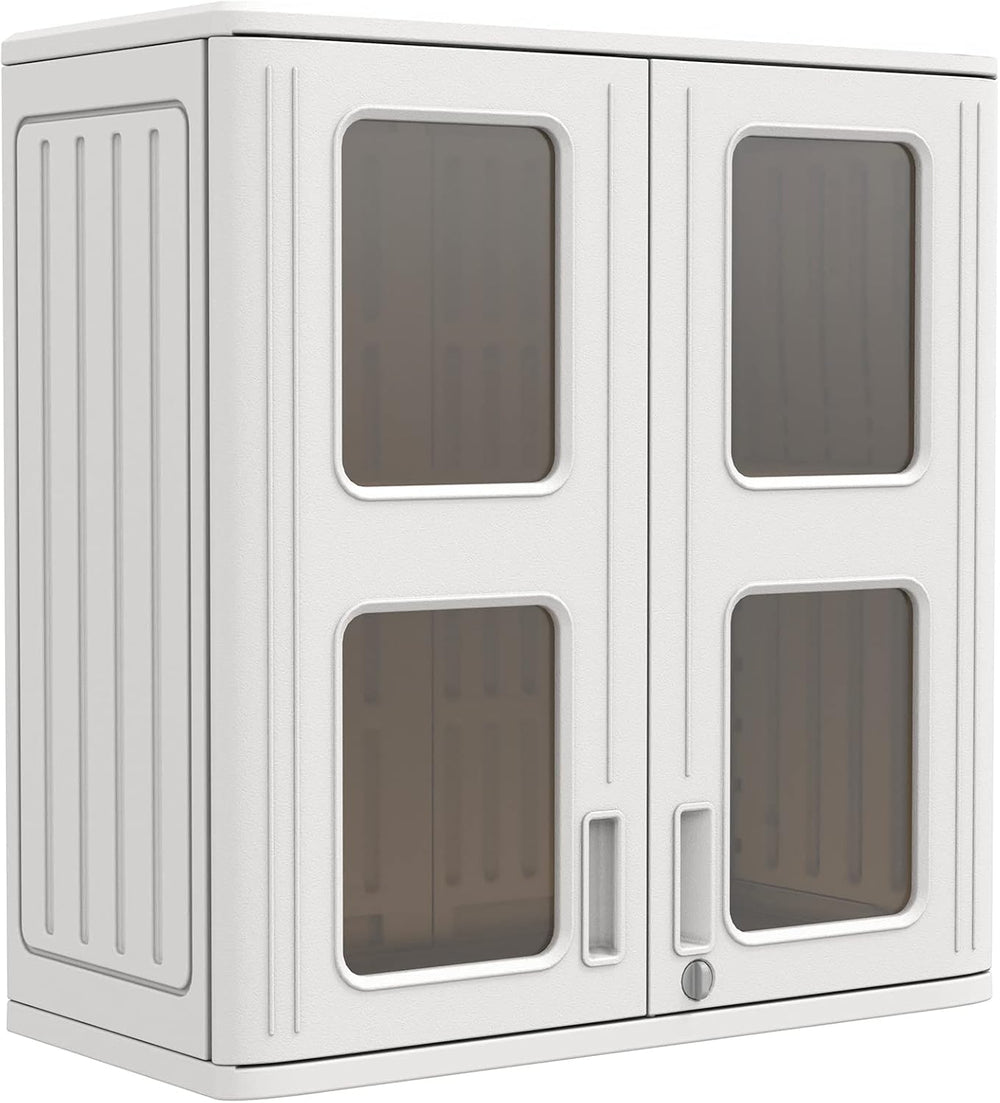Outdoor Storage Cabinet Waterproof,Resin Garage and Laundry Room Wall Mounted...
