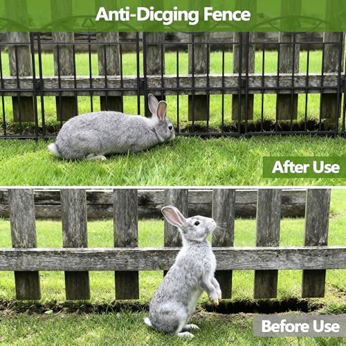 17in (H) x10.5ft (L), 10 Panels No Dig Decorative Garden Fence