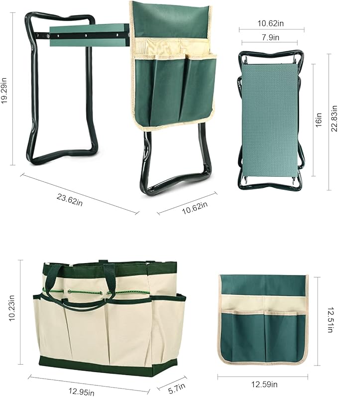 KVR Garden Bench for Kneeling and Sitting Foldable Garden Kneeler and Seat He...