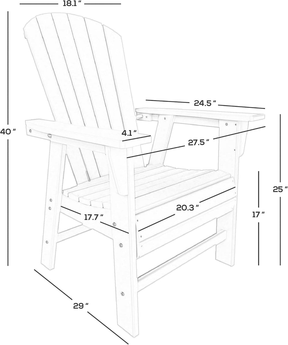 WestinTrends Dylan Outdoor Patio Shell-Back Adirondack Dining Chair Weather R...