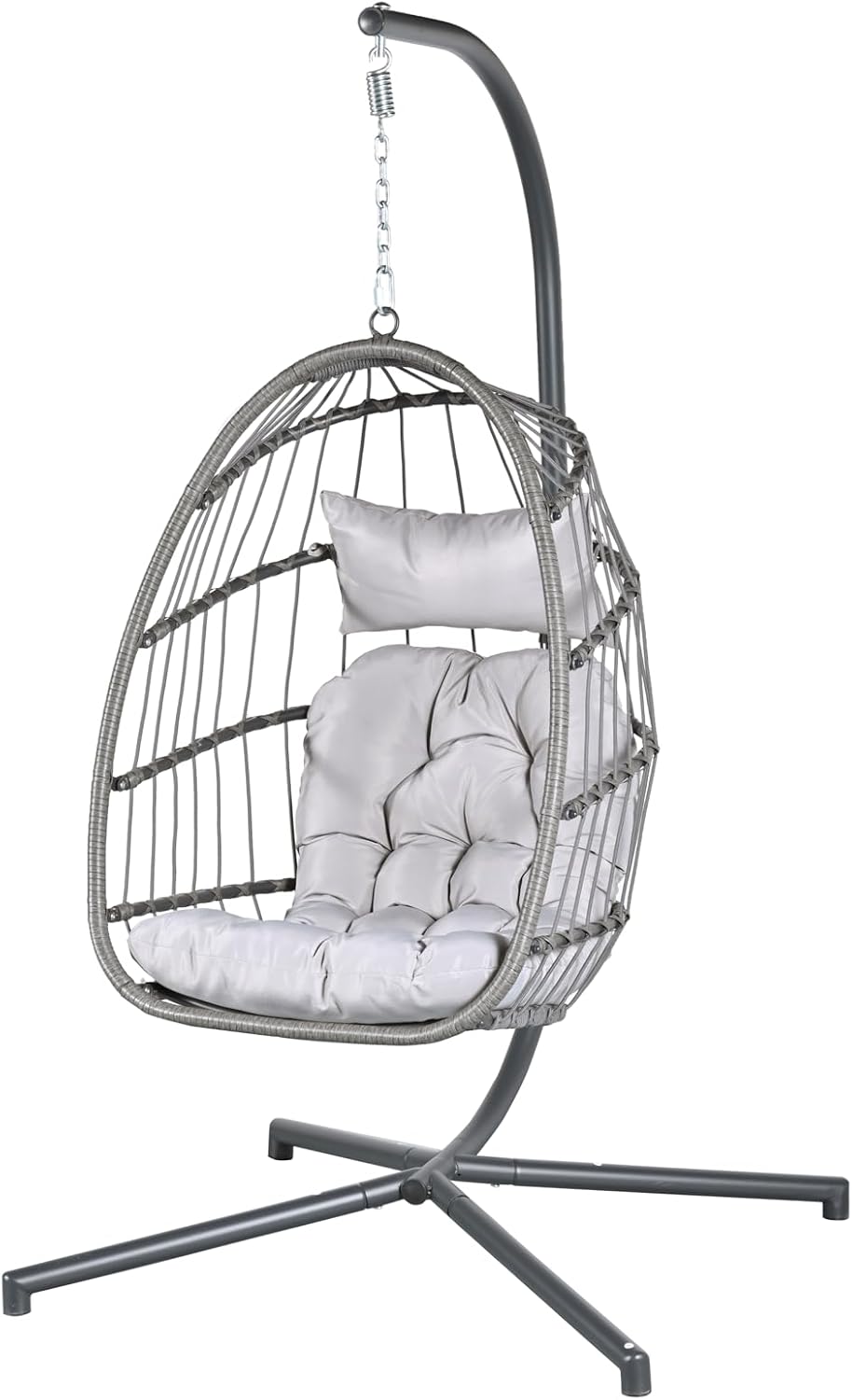 Econohome Hanging Egg Chair with Stand - Indoor/Outdoor Swing Hammock Chair w...