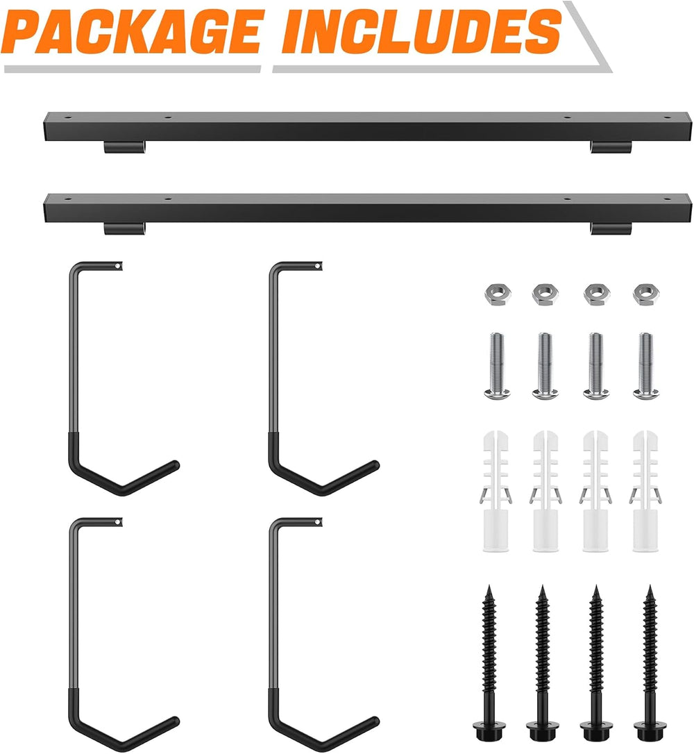 TORACK Overhead Bike Rack for Garage, Ceiling-Mounted Bicycle Storage Hooks