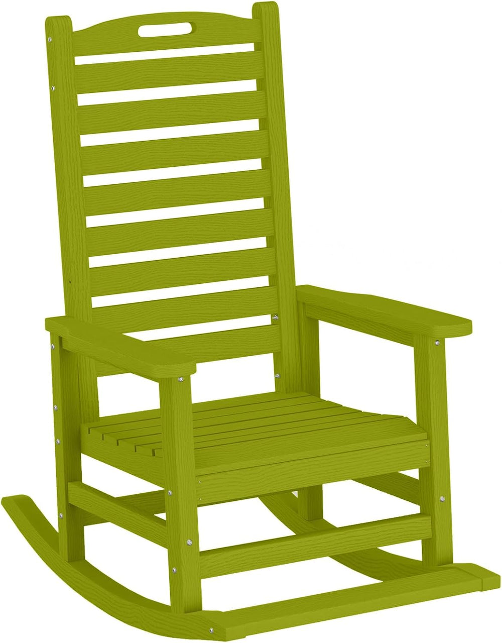 PLUUV Outdoor Rocking Chair with Removable Footboard for Adults, HDPE High Ba...
