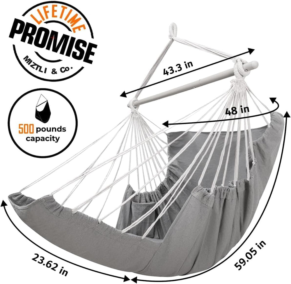 Miztli Hammock Chair Hanging Chair Swing for Bedroom with Foot Rest, Max 500 ...