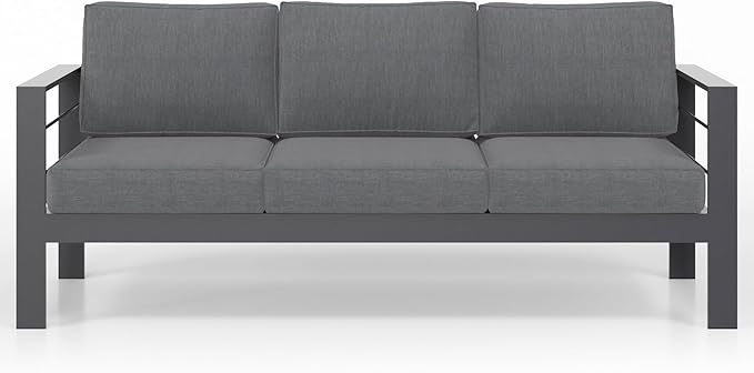 Solaste Outdoor Couch Aluminum Patio Furniture Sofa, 3-Seat All-Weather Metal...