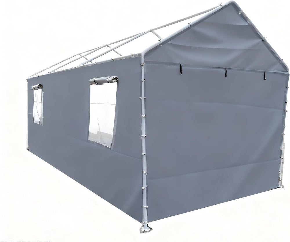 Rutile 10x20 Carport Replacement Sidewall, 180G PE Waterproof & UV Protec...