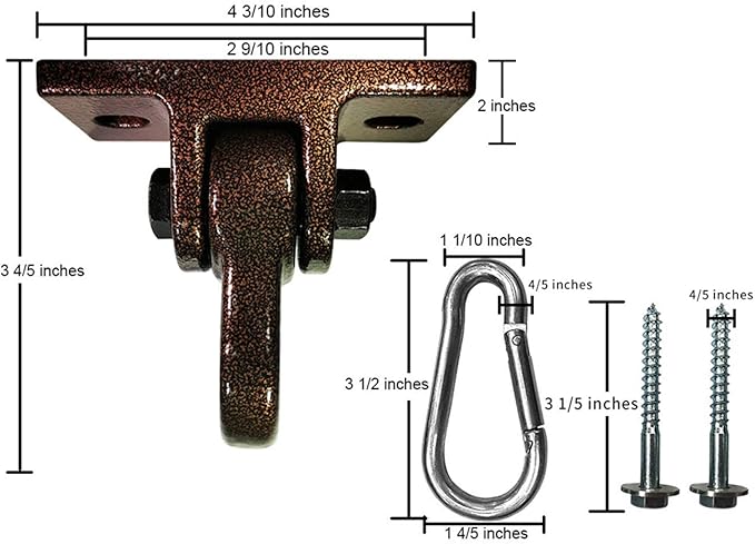 Heavy Duty Bronze Swing Hangers Screws Bolts Included Over 5000 lb Capacity P...