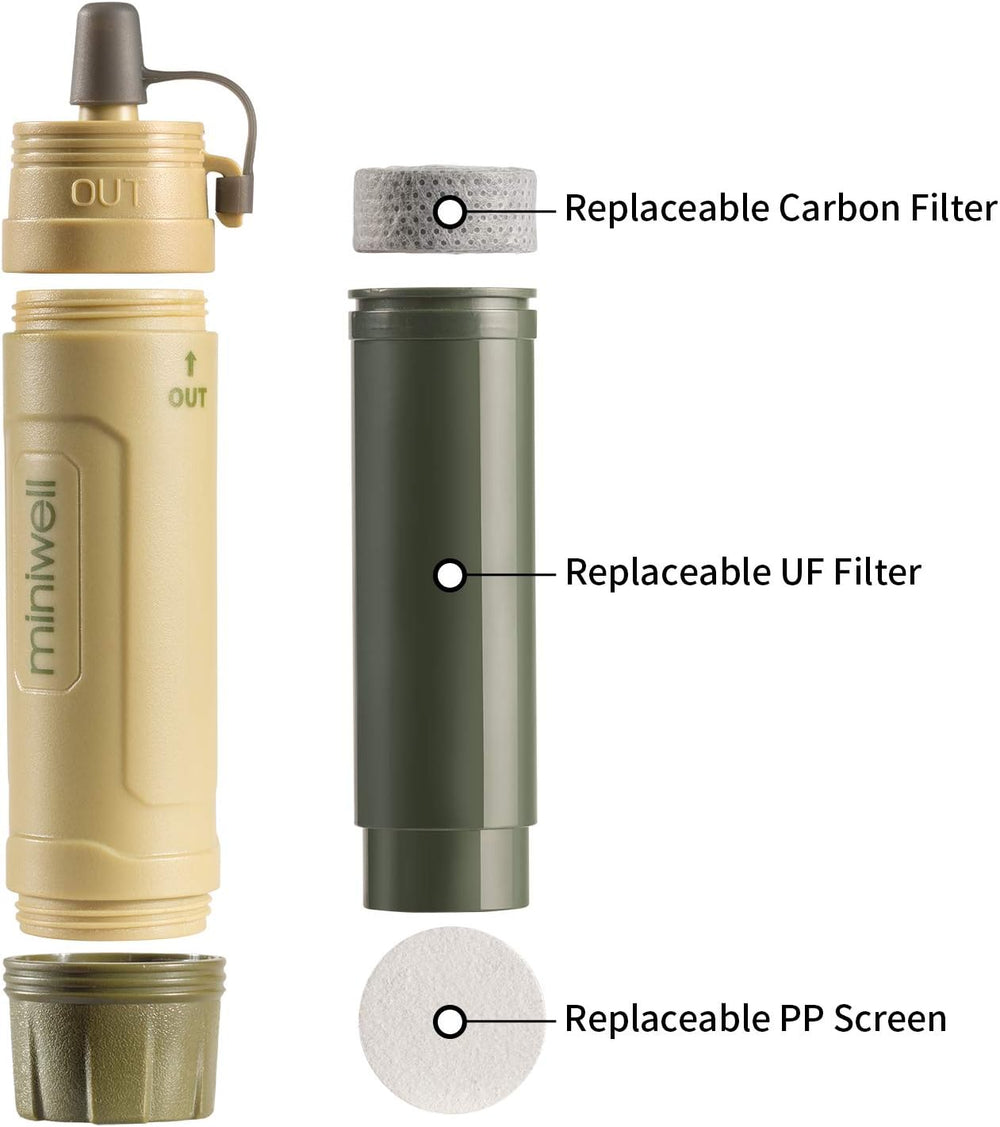 miniwell Gravity Water Purifier Straw Fairly Light and Easily Packed. Multi U...