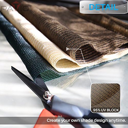 Patio 8' x 15' Sun Shade Fabric Roll 6/8/12 FT Shade Cloth for Patio,...