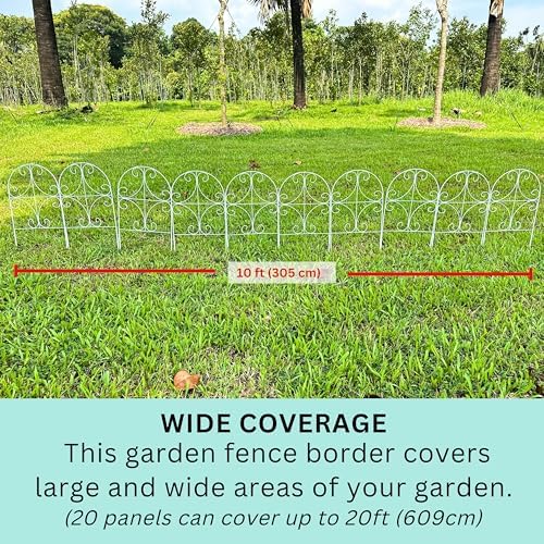 ShopLaLa Decorative Garden Fence (25 Panels) 12x24in Animal Barrier for Dog