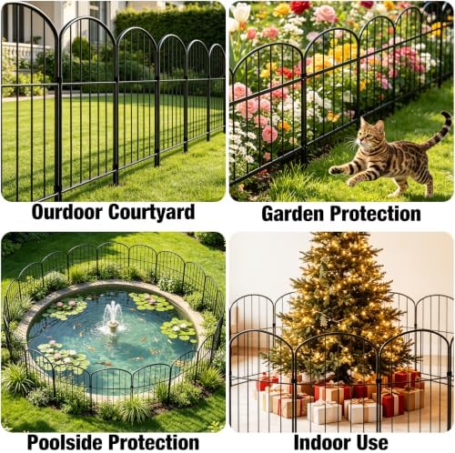 Decorative Garden Fence 24in (H) x 21ft (L), 20 Panels No Dig Garden Fencing ...