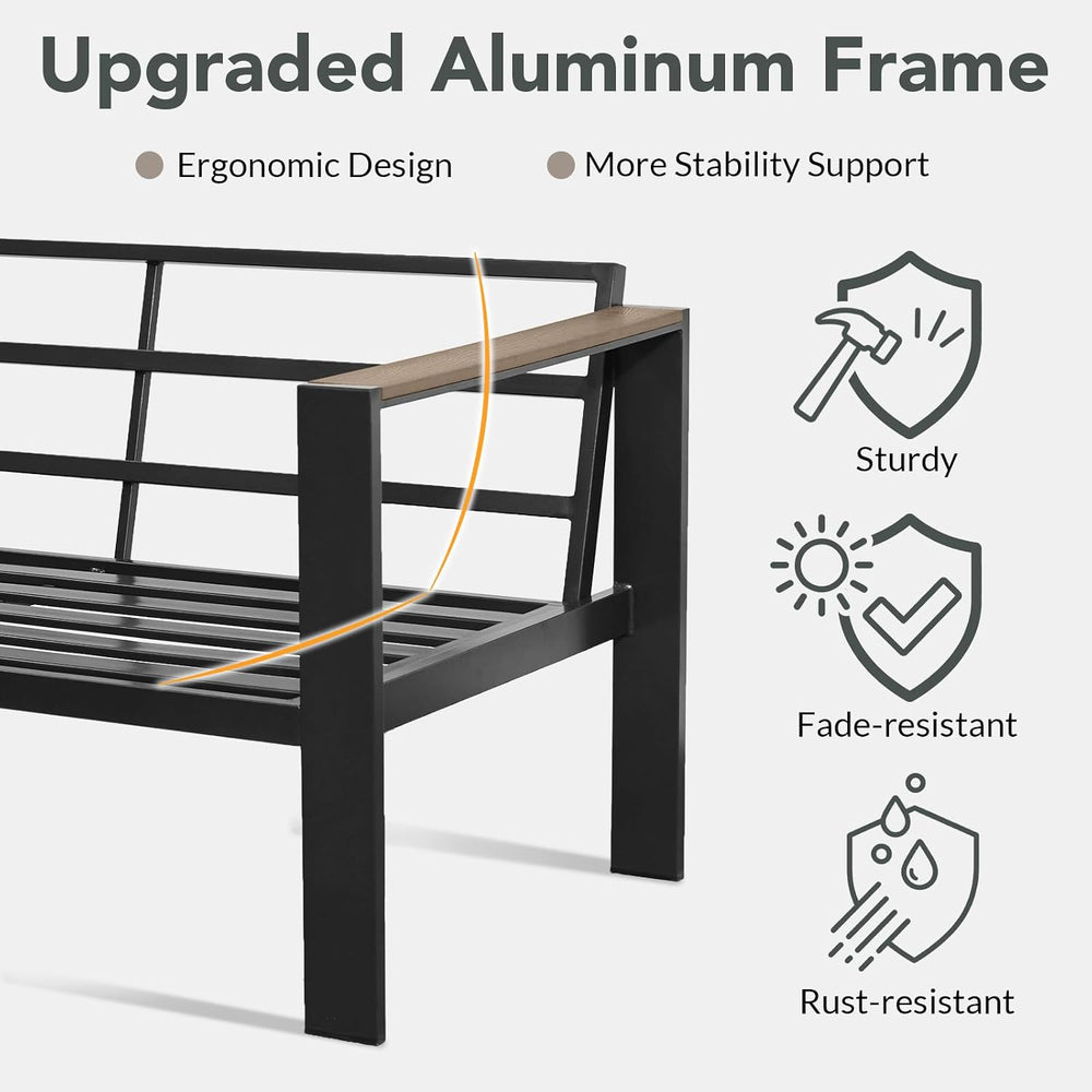 Outdoor Patio Furniture Set 9 Pieces Luxury Aluminum Patio Conversation Set w...