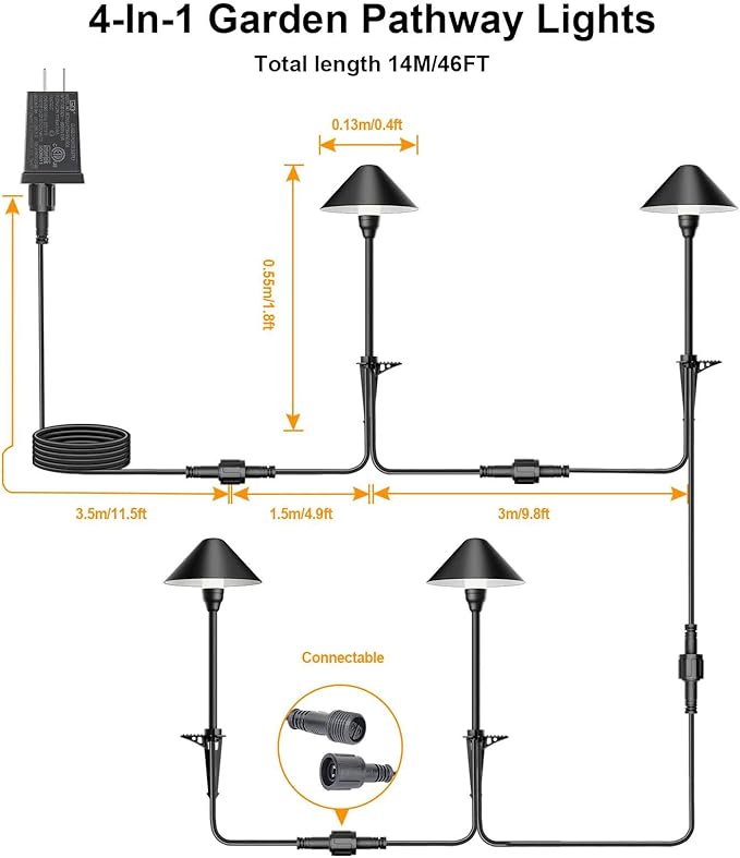Low Voltage Pathway Lights with Timer, 4H/6H/8H Auto On/Off Low Voltage Lands...