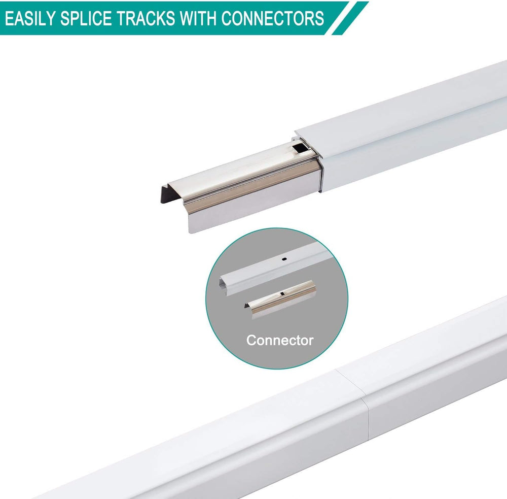 ChadMade Ceiling Track Kit with Hooks, Wall Mount Curtain Track, x-Large Size...