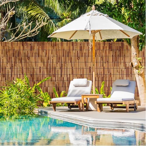 Natural Reed Fencing Roll 6FTx16.4FT Privacy Screen for Patio, Brown 1 Pack