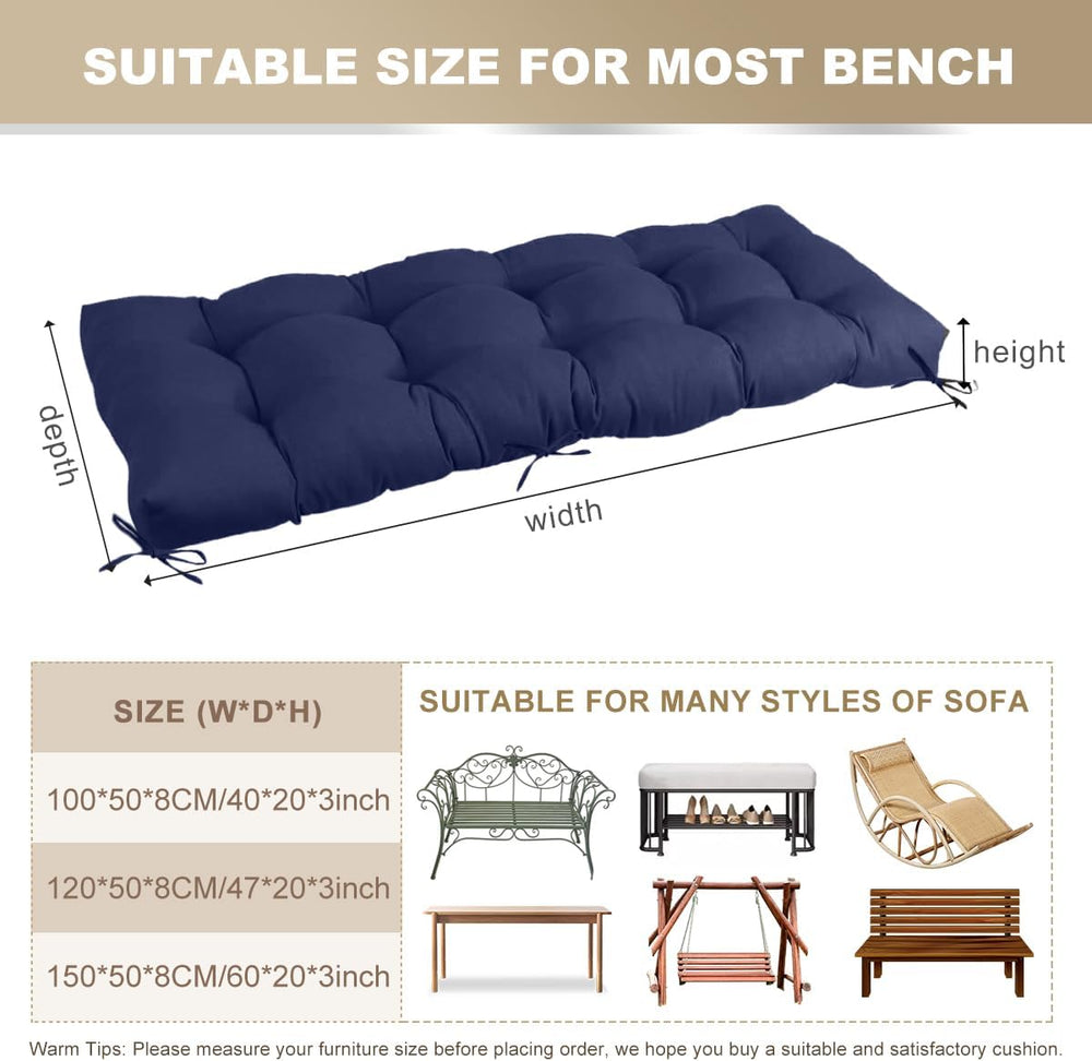 Outdoor Bench Cushion 40inches Waterproof & Fade Resistant Patio Furnitur...
