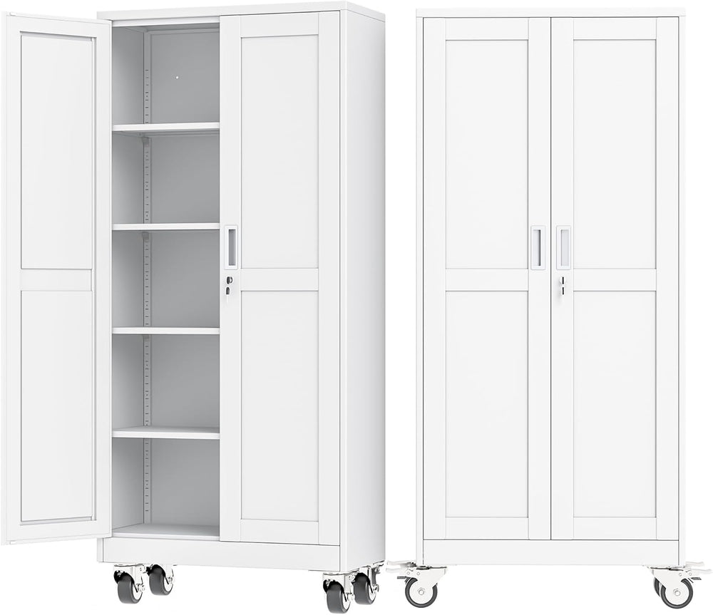 Ckzbx Metal Garage Storage Cabinet with Locking Doors and Adjustable Shelves,...