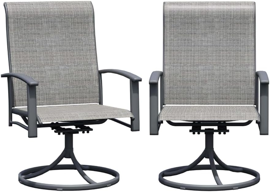 Outdoor Patio Swivel Dining Chairs Set of 2, All-Weather Swivel Rocker Chairs...