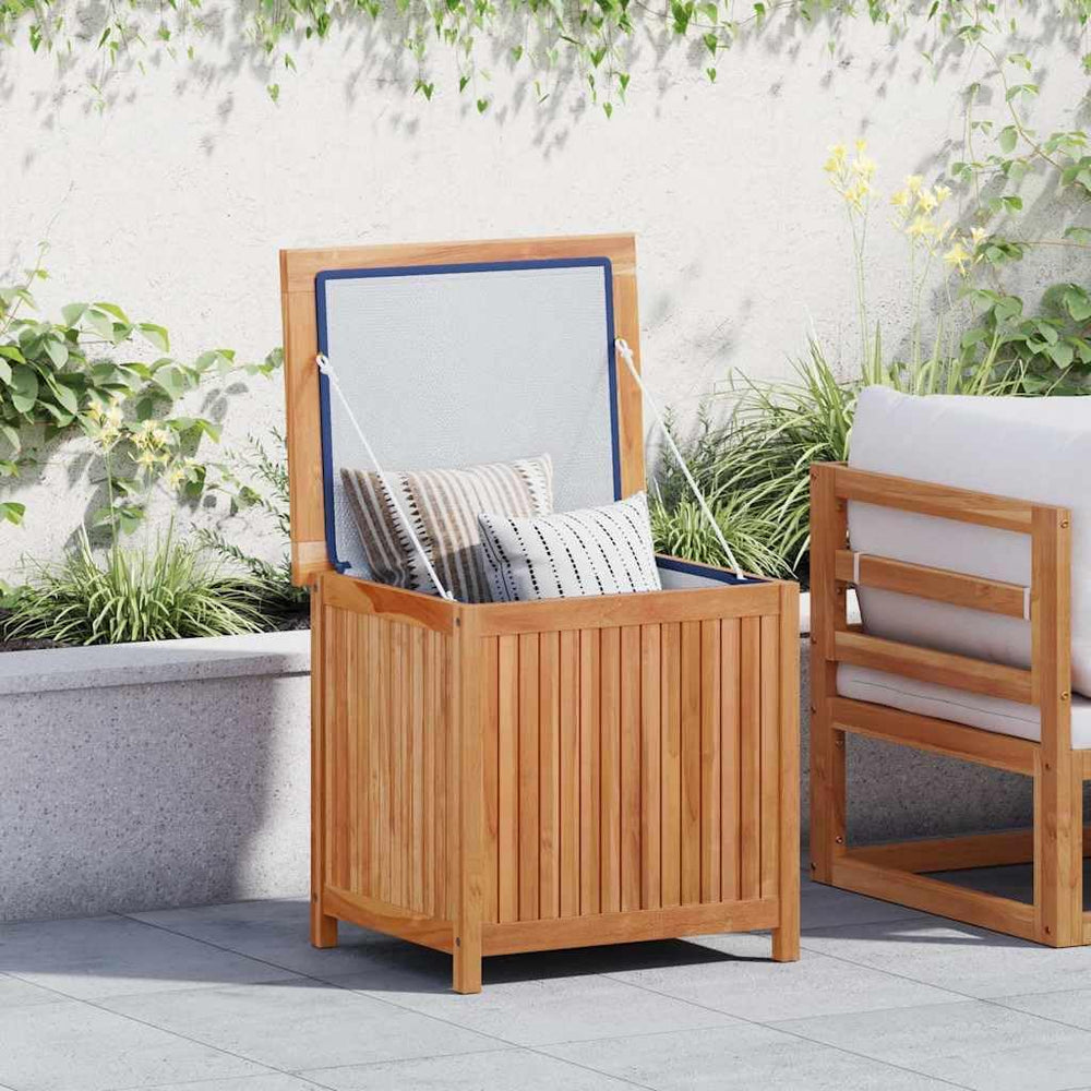 vidaXL Solid Teak Wood Patio Storage Box - Rustic Design, Ample Storage Space...