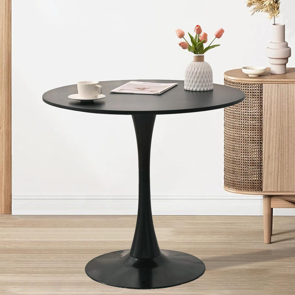 31.5" Small Round Kitchen Table Set for 2 with Velvet Upholstered Chairs