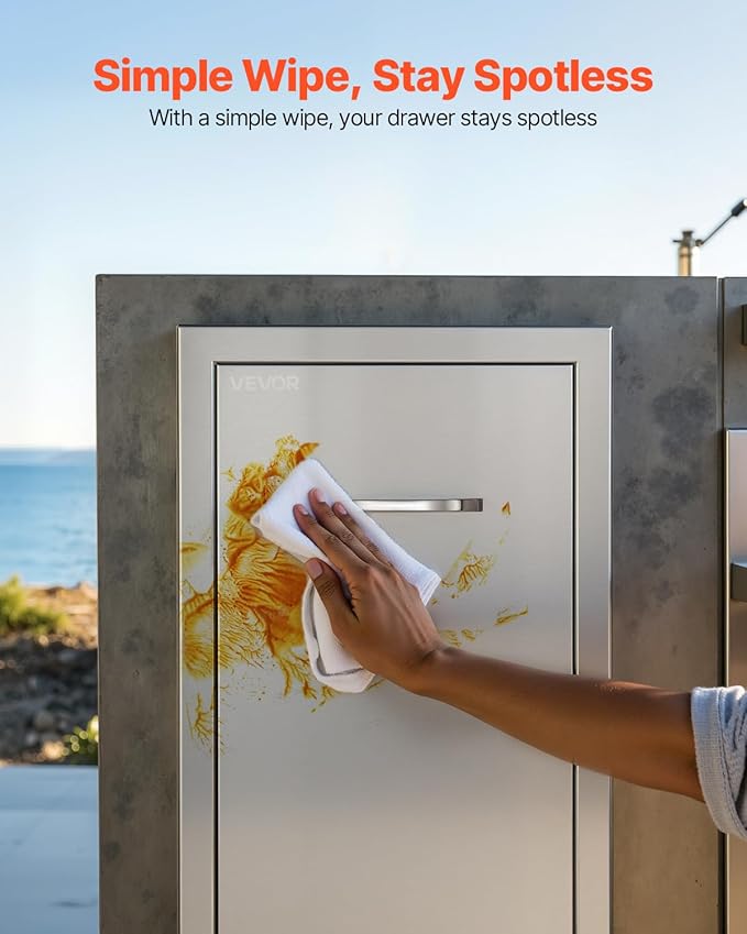 VEVOR Outdoor Kitchen Trash Drawer, 11.81" W x 19.6" D x 23.62"...