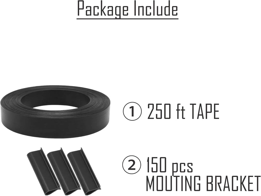 XKMT- Black View Blocking Privacy Tape Weave w/bracket For Chain Link Fence 7...