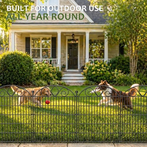 No Dig Garden Fence, Outdoor Dog Fence for Yard, 48in, 10Panels