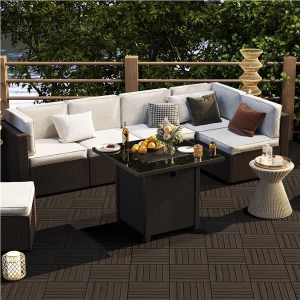 Yaheetech 27PCS Interlocking Deck Tiles Outdoor Patio Floor, Black