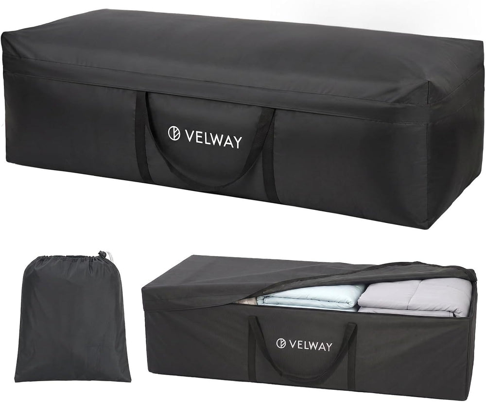 Outdoor Cushion Storage Bag Water-Resistant 420D Oxford with Taped Zipper