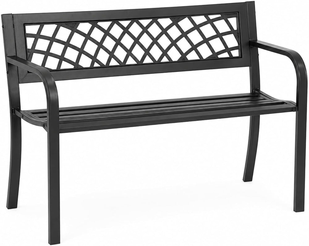 Meet perfect Outdoor Garden Bench Metal, Black