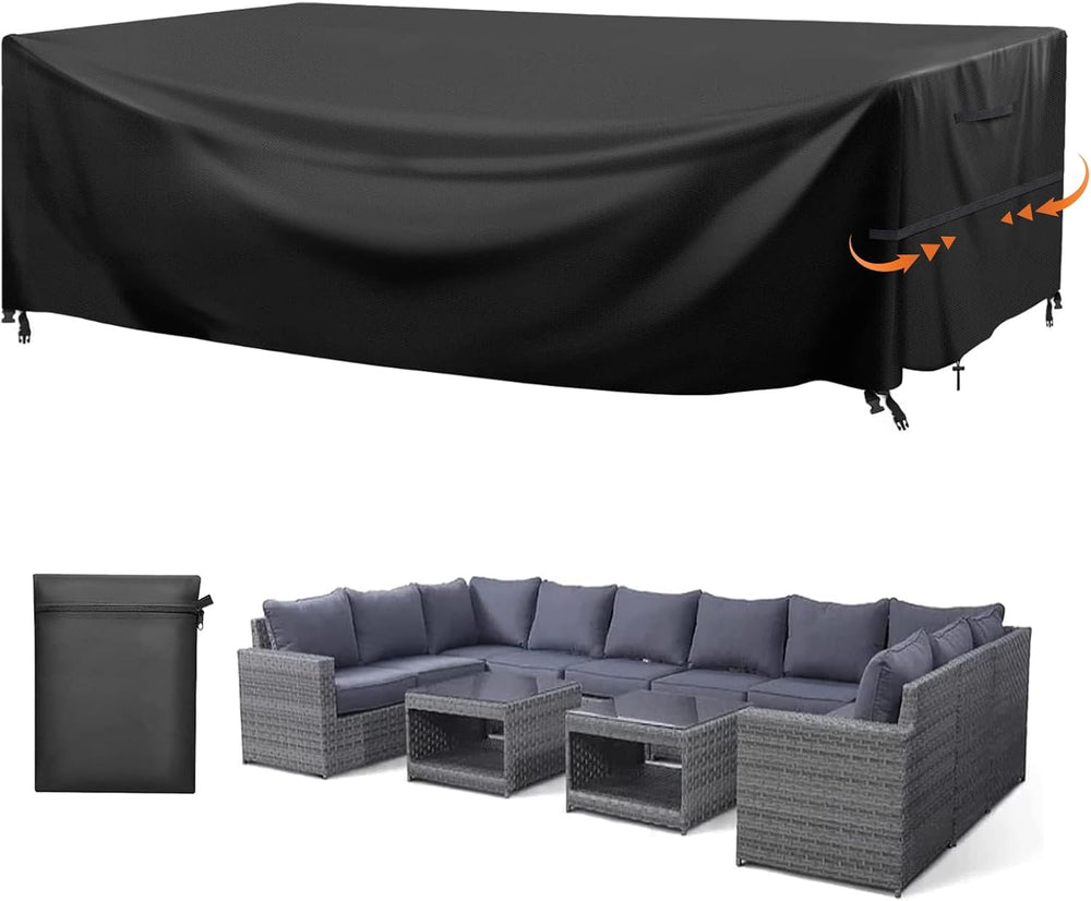 GARPROVM Large Patio Furniture Cover Waterproof, Outdoor Table Sofa Dining Se...