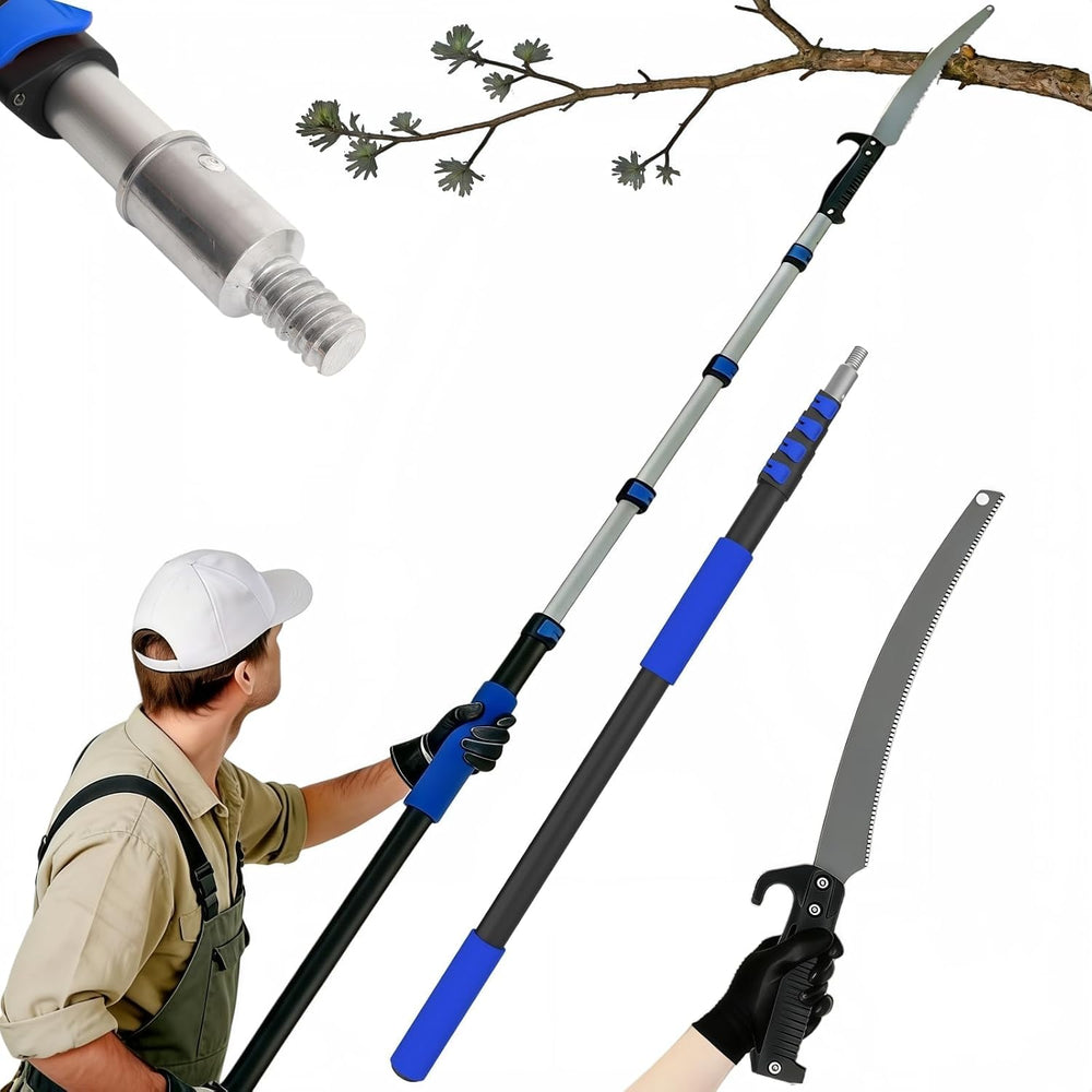 18FT Reach Manual Pole Saws for Tree Trimming with 3-12FT Telescoping Extensi...