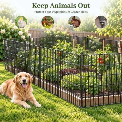 No Dig Garden Fence Outdoor for Yard, 32in (H) x 23.6ft(L)